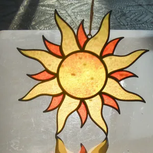 Stained glass suncatcher hanging ornament sun design window decoration for home decor