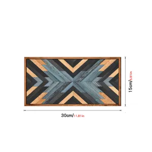 Art mural géométrique en bois nordique peinture décorative salon bureau 30x15cm