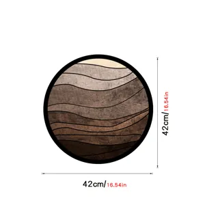 Nordic wooden wall art round geometric decorative painting modern home living room bedroom hanging