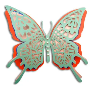 3D hollow butterfly wall sticker, pearlescent paper wedding party home decor craft.