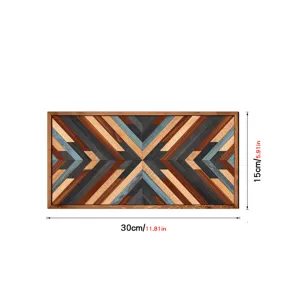 Nordic style wooden framed geometric wall art painting for living room and bedroom decor