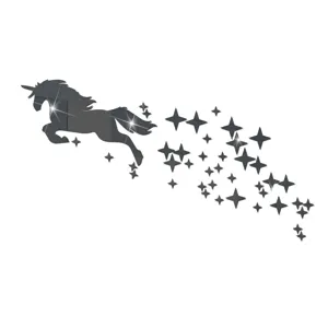 Unicorn DIY mirrored acrylic wall sticker for kids room nursery home decor self adhesive.