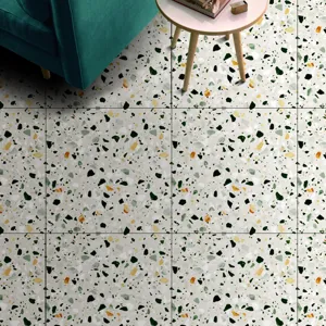 Thick terrazzo floor sticker self-adhesive tile wallpaper waterproof anti-slip decorative detail.