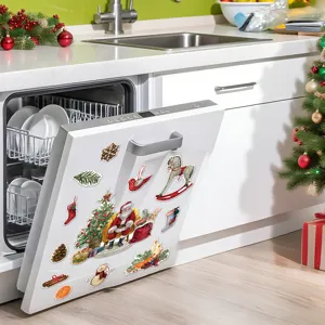 Christmas Dishwasher Magnet Cover Holiday Refrigerator Sticker Decal Kitchen Decor