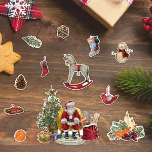 Christmas refrigerator magnets set decorative stickers for home kitchen dishwasher metal surface