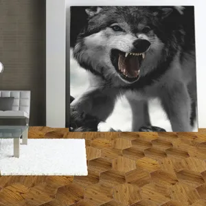 3D Hexagonal Wood Grain Self-Adhesive Floor Tiles Anti-Slip Laminated Floor Stickers Home