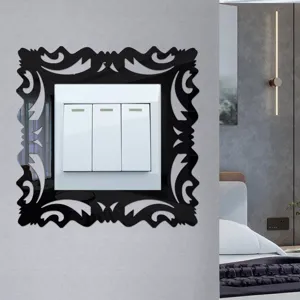Acrylic mirror switch sticker, decorative wall plate cover for living room bedroom home decor.