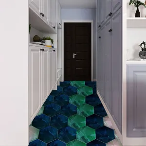Adhesivo de baldosa de suelo hexagonal 3D autoadhesivo, antideslizante PVC geométrico decor.