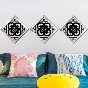 Wooden hollow wall decor detail showcasing intricate UV printed pattern for living room bedroom.