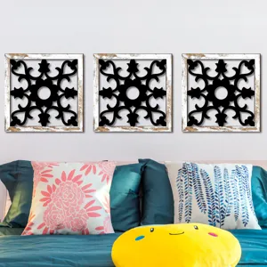 Wooden hollow UV printed wood grain home wall decor, perfect for living room and bedroom.