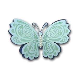3D hollow carved butterfly wall sticker pearl paper butterfly for wedding party decoration