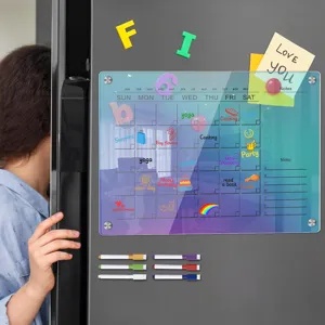 Colorful Acrylic Weekly Planner Memo Board For Refrigerator Magnetic Dry Erase Calendar Board With Markers Home Office