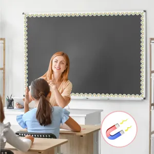 Bordo magnetico per bacheca scolastica, decorazione lavagna con motivo arcobaleno retrò.