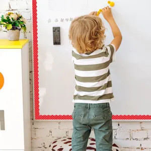 Borde magnético para pizarra blanca, decoración de aula u hogar, conjunto colorido de marco para tablero.