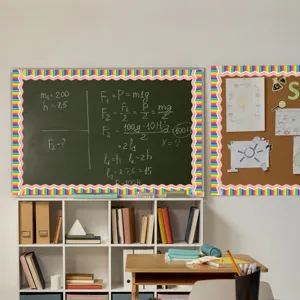 Bordo magnetico per lavagna scolastica, design matita arcobaleno, decorazione per bacheca.