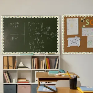 Bordo per lavagna scolastica arcobaleno boho per lavagna magnetica e bacheca di sughero.