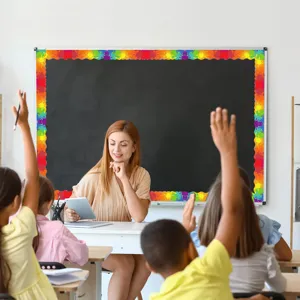 Πολύχρωμο Μαγνητικό Περιθώριο Πίνακα Pιτσίλισμα Μπογιάς Διακόσμηση Γραφείου PVC Αδιάβροχο Αυτοκόλλητο Τοίχου