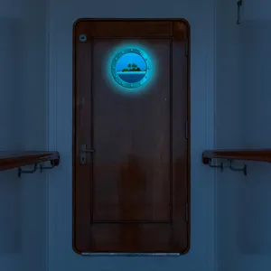 Luminous porthole wall sticker glowing tropical island ocean view decor for room