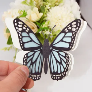 3D holle parelmoer papier vlinder muursticker voor home decor bruiloft feest 12st
