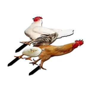Acrylic chicken yard stake outdoor garden decoration waterproof lawn ornament cute animal art