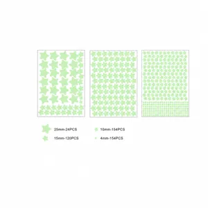 Autocollants muraux etoiles lumineuses DIY pour chambre d'enfant fluorescents 3 feuilles