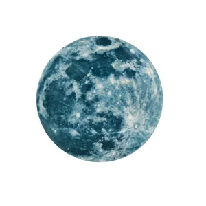 Detail shot of a glowing moon wall sticker, showing realistic lunar surface texture.