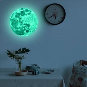 Luminous Moon Wall Sticker Glow In The Dark PVC Fluorescent Moon Decals For Kids Room Bedroom Home Decor