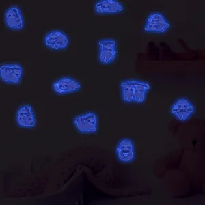Stickers muraux paresseux phosphorescents mignons animaux dessin animé déco chambre