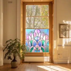 Stained glass window film static cling decorative privacy window sticker for home decor