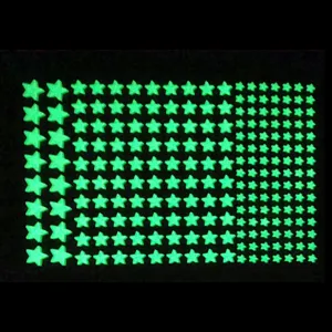 Leuchtende Sterne Wandaufkleber glow in the dark fluoreszierend grüne Zimmer Dekoration