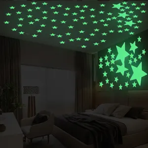 Luminous star wall stickers glow in the dark ceiling decals for bedroom home decor set 200pcs