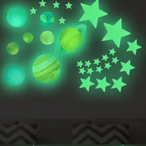 Glow in the Dark Stars and Moon Wall Stickers Luminous Acrylic Fluorescent Star Decals for Kids Bedroom Ceiling Home Decor
