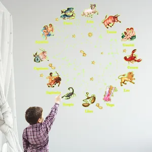 Autocollants muraux lumineux des douze signes du zodiac phosphorescent déco chambre