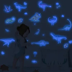 Stickers muraux dinosaures phosphorescents pour chambre d'enfant decoration mignonne decals