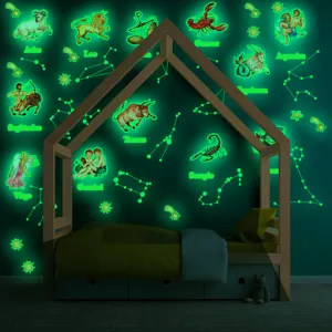 Autocollants muraux phosphorescents 12 signes astrologiques déco chambre enfant