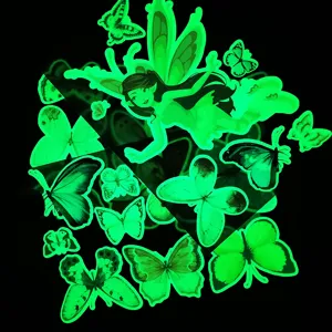 Autocollants muraux fée papillon lumineux phosphorescents pour chambre d'enfant deco