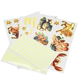 Stickers muraux zodiaque phosphorescents, autocollants astrologiques vintage pour chambre.