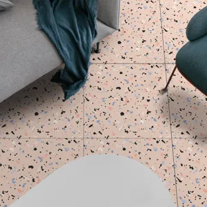 Terrazzo floor tile sticker self-adhesive waterproof PVC marble wallpaper decor for home interior.