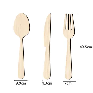 Décoration murale de cuisine en bois, grand panneau cuillère couteau fourchette, ornement en tilleul.