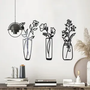 3D flower vase acrylic mirror wall sticker for modern home decor, elegant self-adhesive wall art.