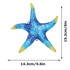 Metal Starfish Wall Art Ocean Hanging Decor Blue Iron Coastal Home Wall Ornament