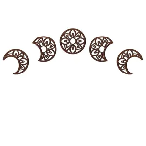 Wooden moon phase wall hanging set, 3D hollow wall decor for home bedroom living room