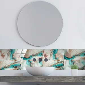 Autocollant de carrelage en marbre epaissi avec film cristal pour deco murale detail.