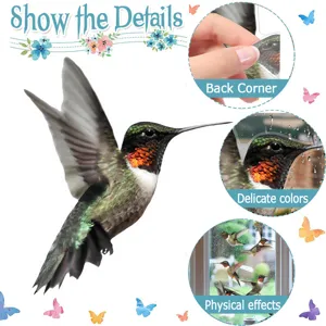 Bell'adesivo anti-collisione colibri in PVC pellicola per vetri elettrostatica decoro