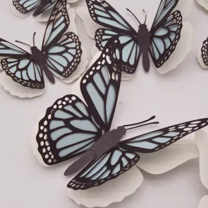 3D holle moerbeipapier vlinder muursticker voor huisdecoratie bruiloft feest 12 stuks