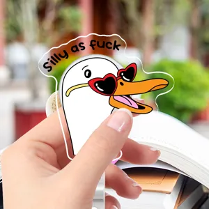 Retractable badge reel cute silly goose ID card holder student work pass card protector