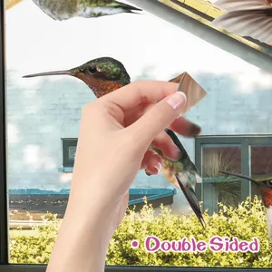 Adesivo per vetri statico bifacciale con design di colibrì anticolisione per finestre di casa.