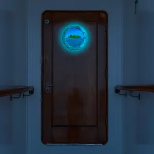 Luminous porthole wall sticker fake window ocean island design for home decor detail view