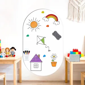 Ovale magnetische Whiteboard Wandaufkleber für Kinderzimmer, wiederverwendbare Memotafel.