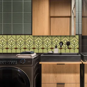 Adesivi per piastrelle floreali in smalto vintage per cucina e bagno decorazione murale.